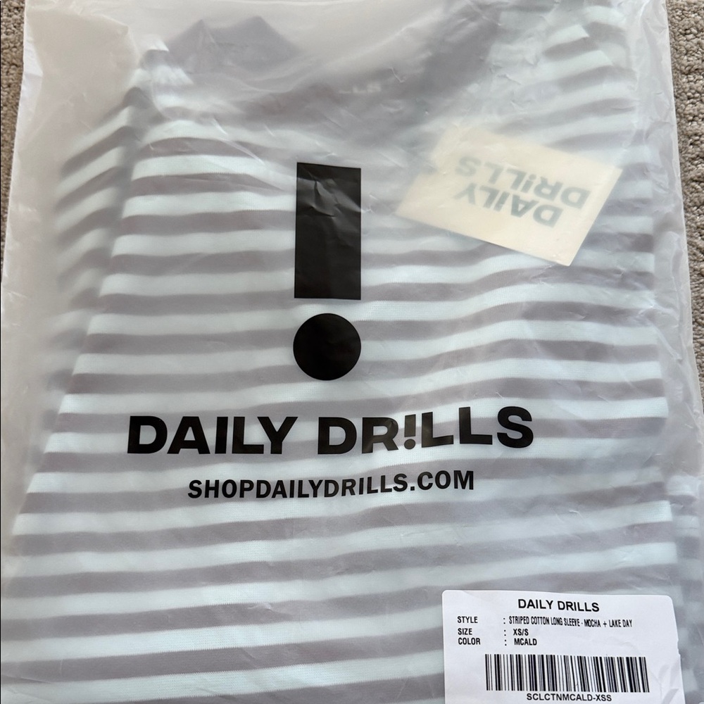 Daily Drills Striped Long-sleeve  - Mocha + Lake Day RARE/ SOLD OUT